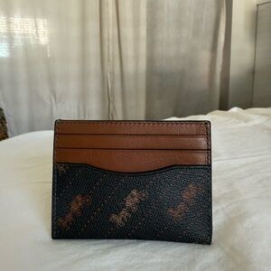 Coach Brown and Black Signature Card Holder